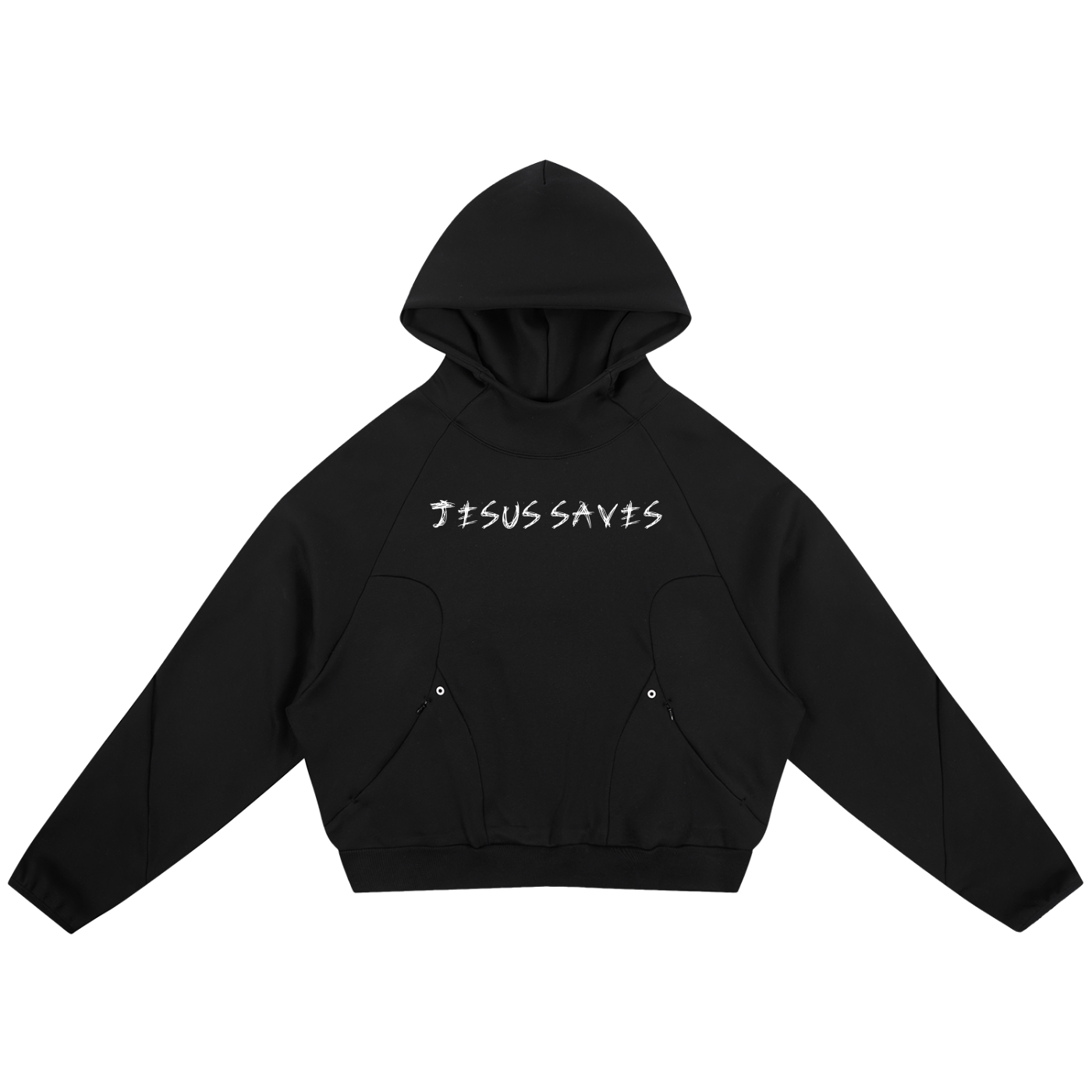 Curved Panel Raglan Hoodie