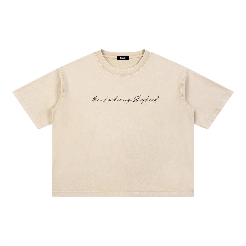 Unisex - PSALMS 23 GRAPHIC - Mineral Wash Boxy Cotton T-Shirt