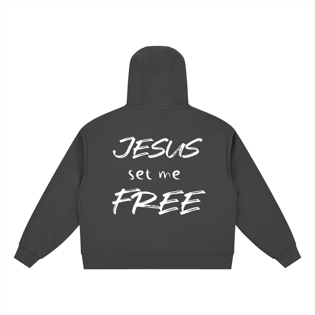 Boxy Button Placket Hoodie